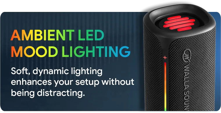 Walla Sound BOOM+ LED light effects
